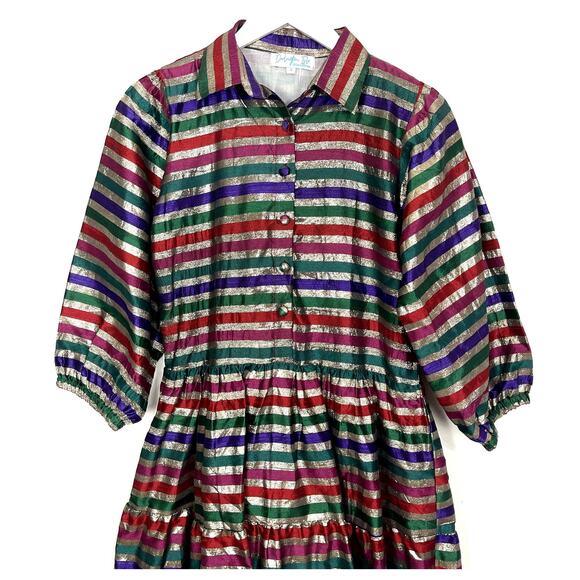 Darlington Isle Metallic Striped Dress - Picture 3 of 8